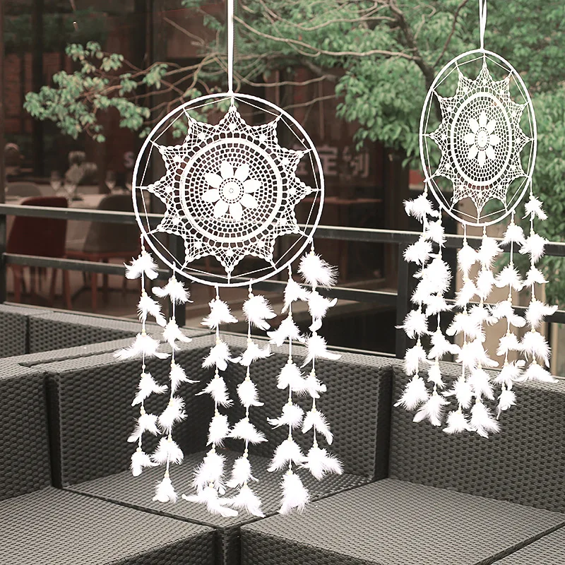 

Dreamcatcher Indian Celebrity Style Wind Chime Feather Flutter Monternet Wedding Props Wedding Decorative Shopping Mall Ceiling