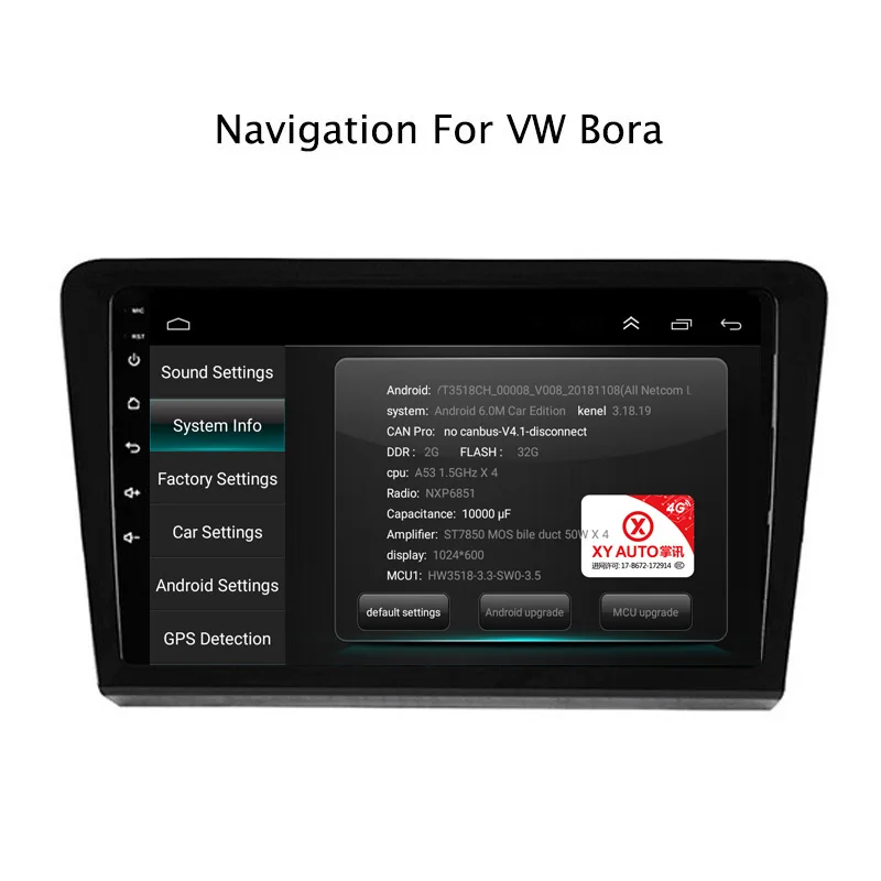 Sale 9Inch Android 8.1 Car DVD GPS Navigation Player For VW Bora 2013-2015 4G LTE with SIM Card Slot 2DIN Car Radio Stereo 4