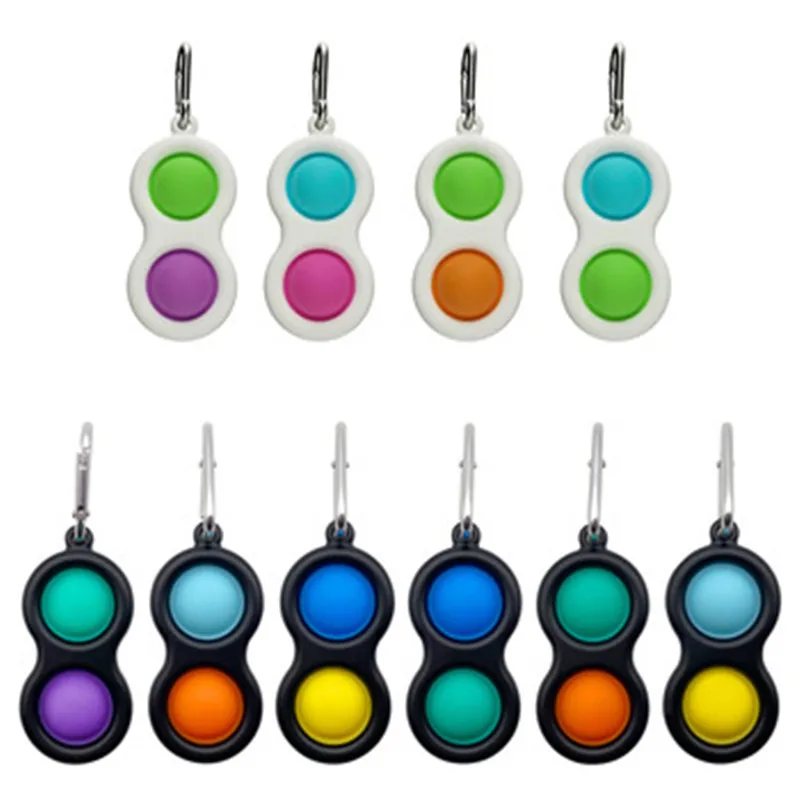 92 Color Simple Dimple Fidget juguete Pops-pequeño alivio de estrés llavero colgante empujar burbujas autismo Necesidades Especiales juguetes para niños adultos