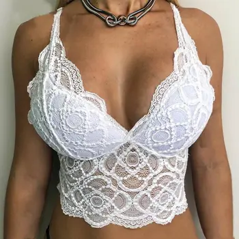 

Mesh Lace Bra Vest Women Strappy Eyelash Erotic Lingerie Transparent Summer Femme Fashion Bras