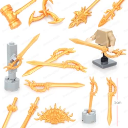 Seraph espada de Ángel dorada, armas, bloque de construcción Moc, maestro del alma, figuras, habilidades de ALMA, modelo de cuerpo de Ángel, regalo de Navidad para niños, juguete