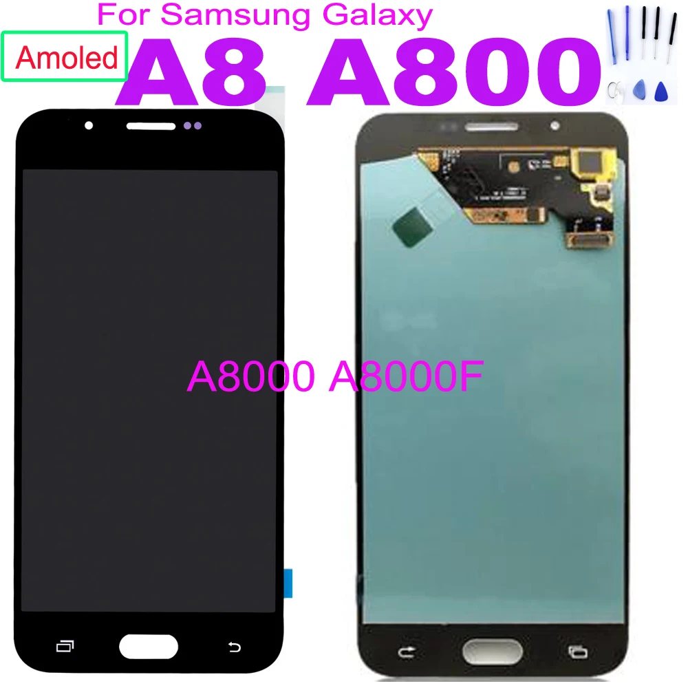 

Super AMOLED LCD Display For Samsung Galaxy A8 2015 A800 A8000 A800F LCD Display Touch Screen Digitizer Assembly Replace