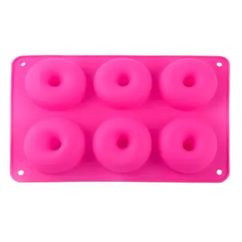 

6 Doughnut Silicone Mold Diy Round Cake Angel Circle Biscuit Muffin Mold Donut Silicone Ice Cube Molds Candy Chocolate