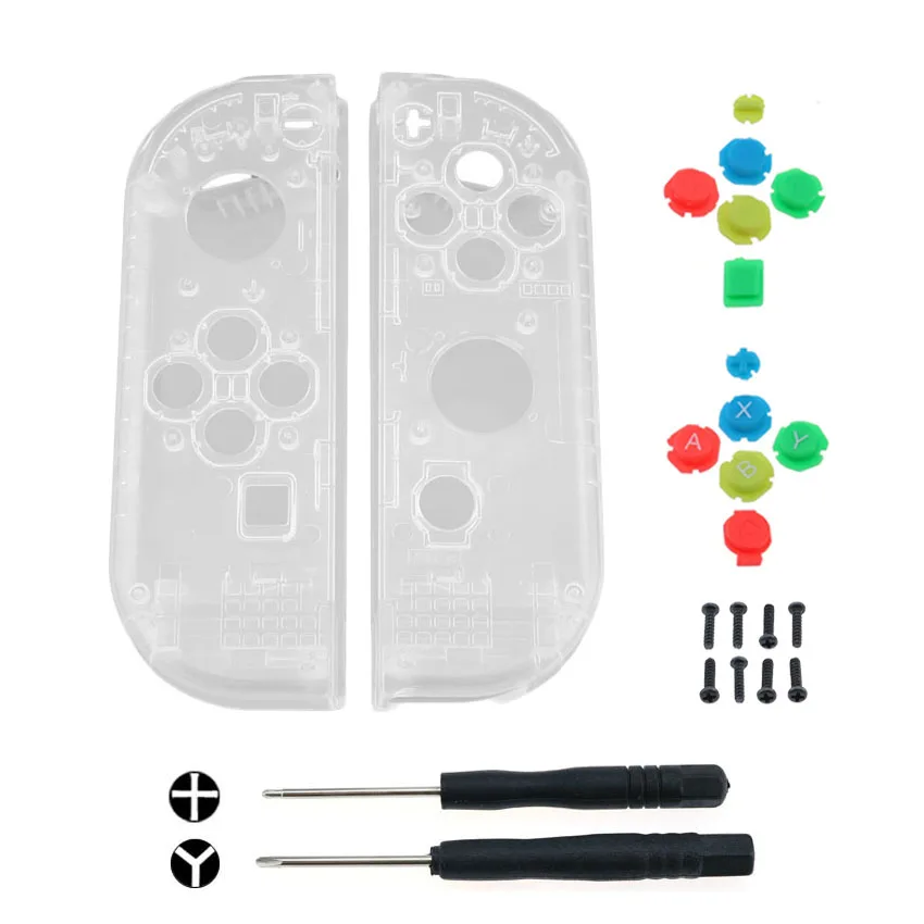 W cltgxdd Color Plastic Shell Replacement Repair Kit DIY Case Cover Housing for Nintend Switch Joy-Con Controller Button - Color: W