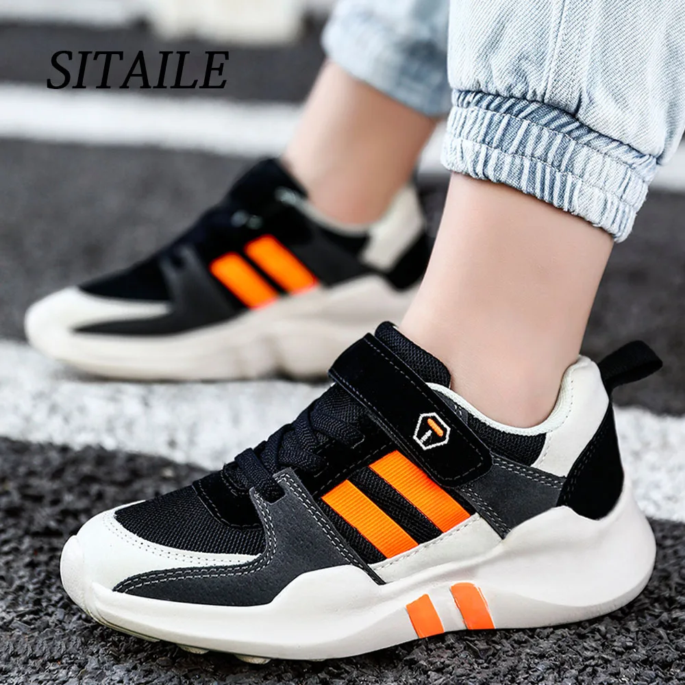 

SITAILE Anti Slippery kids Shoes Fashion Solid Child Casual Shoes PU Breathable children shoes Rubber Sole