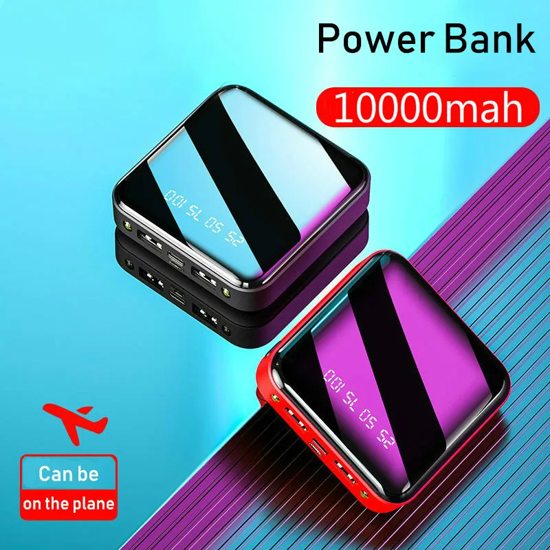 Mini Power Bank 10000mAh For iPhone X Xiaomi Mi Powerbank Pover Charger Dual Usb Ports External Battery Poverbank Portable |