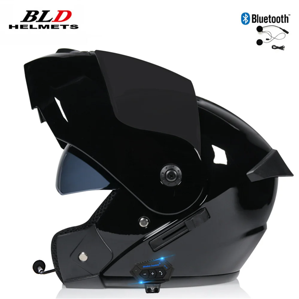 BLD Professional Classic Modular Flip Up Dual Lens Bluetooth Motorcycle  Helmet Safety Downhill Motocross Racing Casco Moto - AliExpress