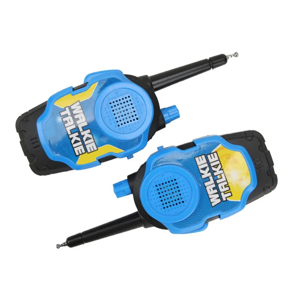 Синий Портативный пластиковый цифровой детский игрушечный Walkie Talkie Профессиональный двухчастотный двухдиапазонный интерфон радио Intercoms - Цвет: Синий