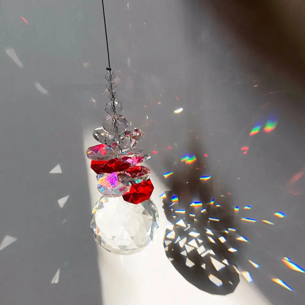 Великолепный ручной работы Suncatcher Радуга Производитель кристалл 30 мм шар Призма кулон рождественские подвесные украшения дома свадебный Декор сувениры