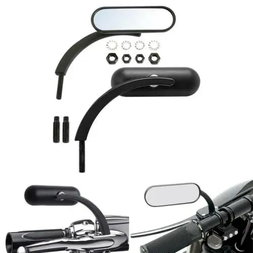 

Black 8mm 10mm Mini Oval Rear View Mirrors For Harley Dyna Electra Glide Fatboy Sportster XL1200 XL883 Motorcycle Accessories