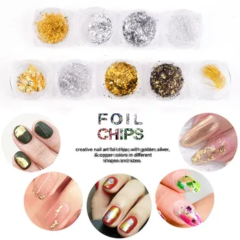 

45 Grids Gold Foil Nail Irregular Sequins Color Flakes Fashion Nail Glitter for nails nail decals designer nail art decorations