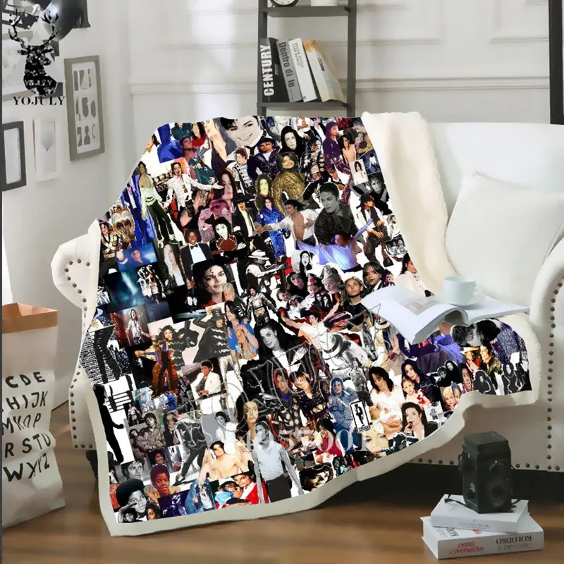 

Fashion 3D Print Harajuku Michael Jackson Thin QuiltAdult child Bed Blanket Bedspread Chair Bedding Home Plush Soft quilt B82