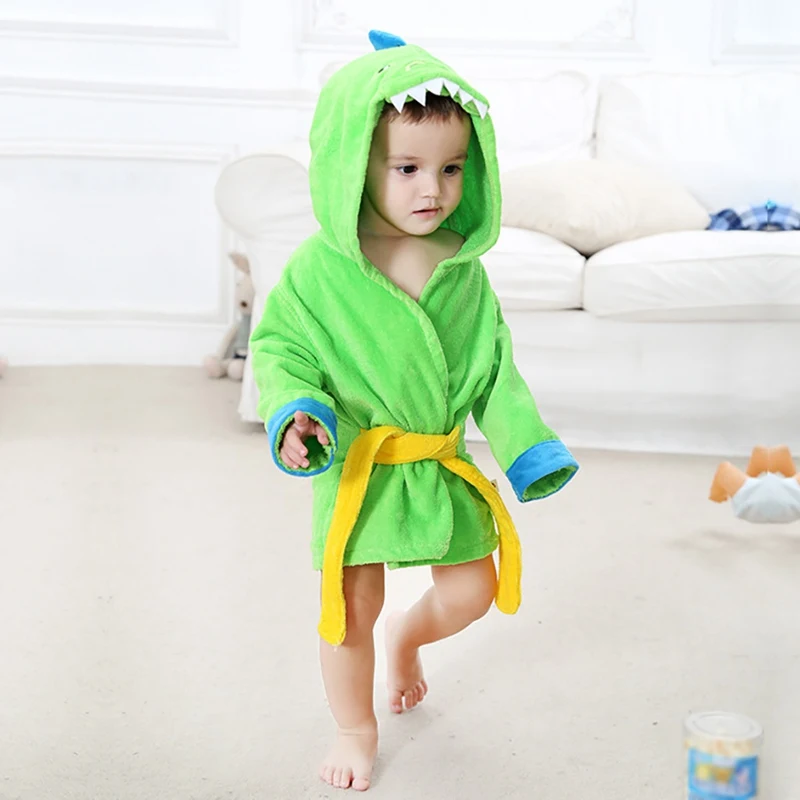 

Baby Robes 0-2T Soft Baby Bathrobe Cute Animal Cartoon Babies Blanket Kids Hooded Bathrobes Toddler Bath Towel