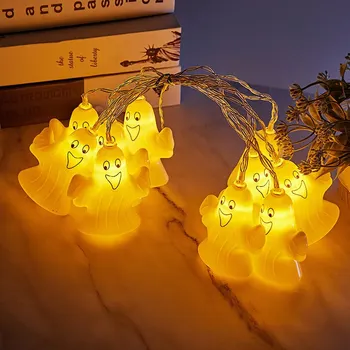 

BRELONG Halloween Pumpkin Lantern Ghost Festival Light String Ghost Led Battery Box Decorative Light