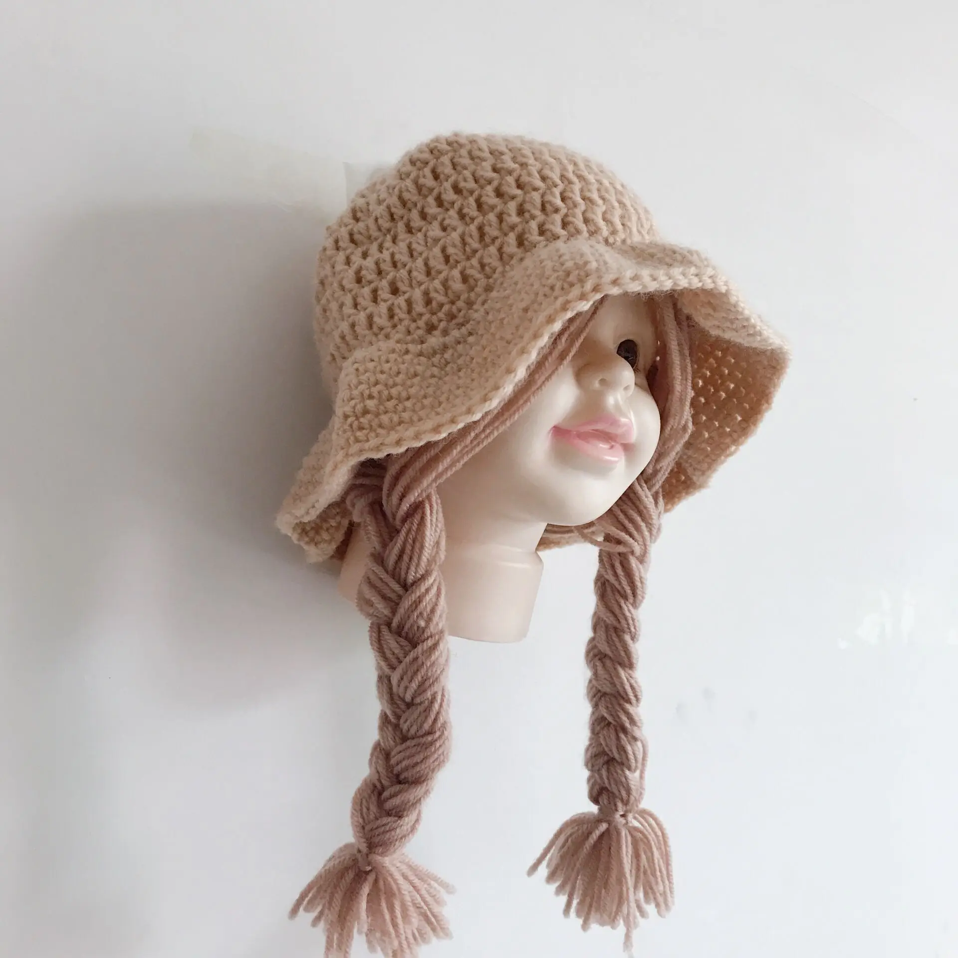 Girls Hat Kids Hand Knitted Caps 