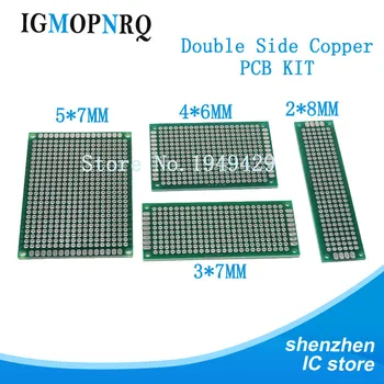 

5sets x 4pcs = 20pcs 5x7 4x6 3x7 2x8 cm double Side Copper prototype pcb Universal Board electronic diy kit PCB