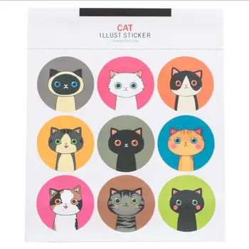

18pcs/pack Lovely Cartoon Cat Illust Sticker Scrapbooking Stickers Craft For Children Moblie Diary Love Letters Album Decor