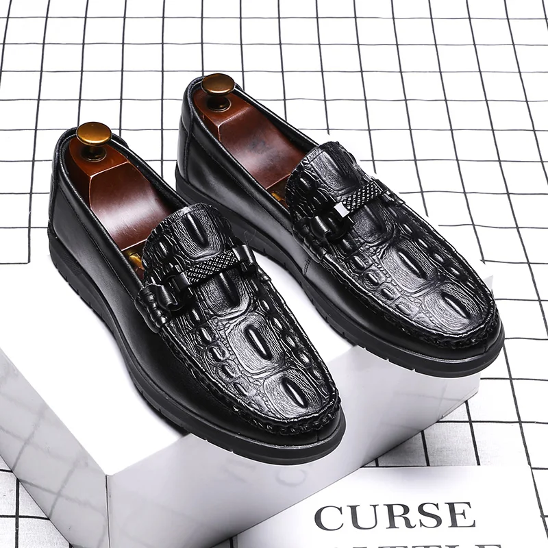 Brand XINYIDA Genuine Leather Men Loafer Slip On Breathable Casual Men Dress Shoes Fashion Formal Male Leather Shoes Size 38-44