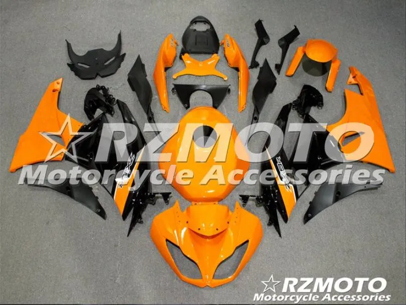 4 подарки ABS литьевая форма мотоцикла полный обтекатель подходит для Kawasaki ZX-6R 09 10 11 12 2009-2012 Кузов Набор оранжевый черный - Цвет: Orange black