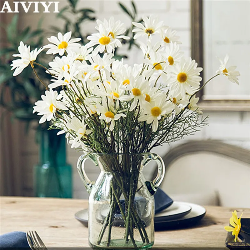 Искусственные Dasiy цветы с 5 головками/ветка шелковые искусственные декоративные
