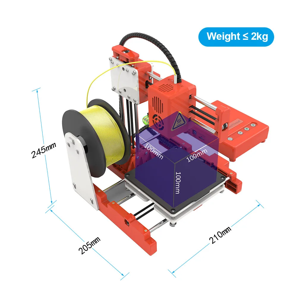 3D принтер EasyThreed 100*100*100 мм мини для настольного ПК детский размер высокая точность