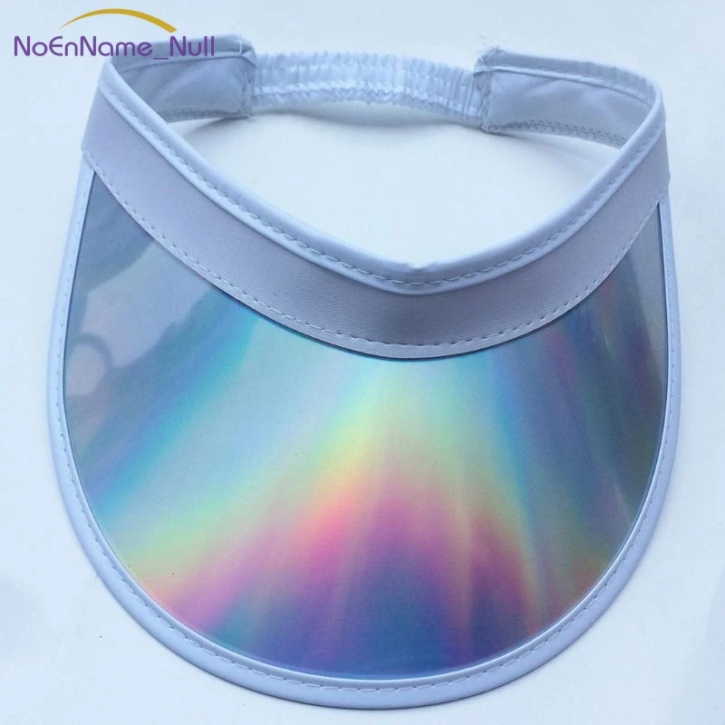 Женская летняя металлическая голограмма цветная пластиковая шляпа с широкими