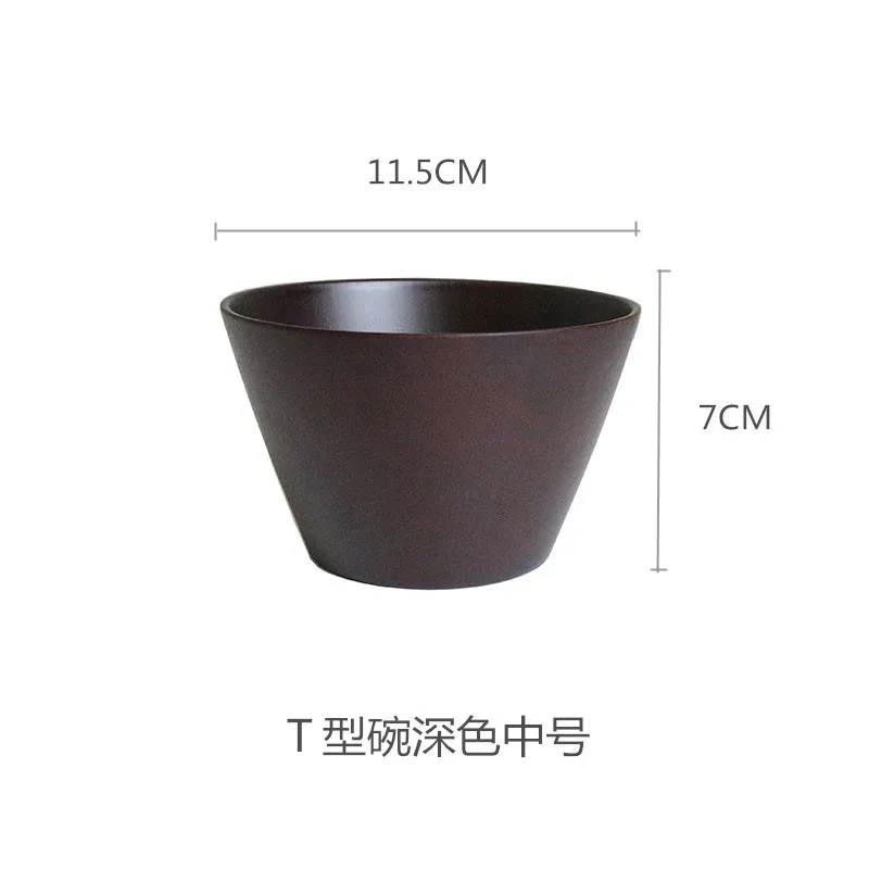 Black 2 Японский стиль jujube деревянная чаша Бытовая Большая деревянная чаша набор детей есть десерт чаша вся супер большая посуда - Цвет: Black 2