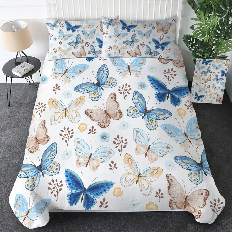 BeddingOutlet комплект из 3 предметов Летающие бабочки постельное белье бабочки коллекция Постельное белье гипоаллергенный мягкое покрывало для