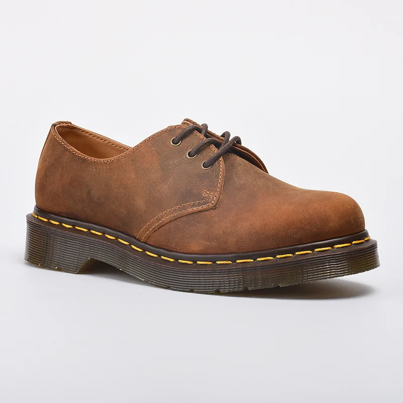 

DR round-Toe 1461 Retro 3-Hole Martin Shoes Low Top Rome England Men And Women Couples Genuine Leather Shoes Platform Shoes