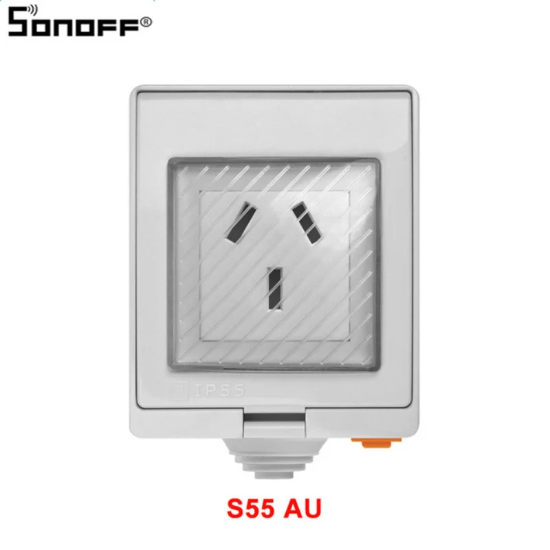 SONOFF S55 Wi-Fi умная розетка работает с Amazon Alexa Google Assistant iftt Wifi водонепроницаемый переключатель умный дом США/Великобритания/DE/FR/AU/ZA