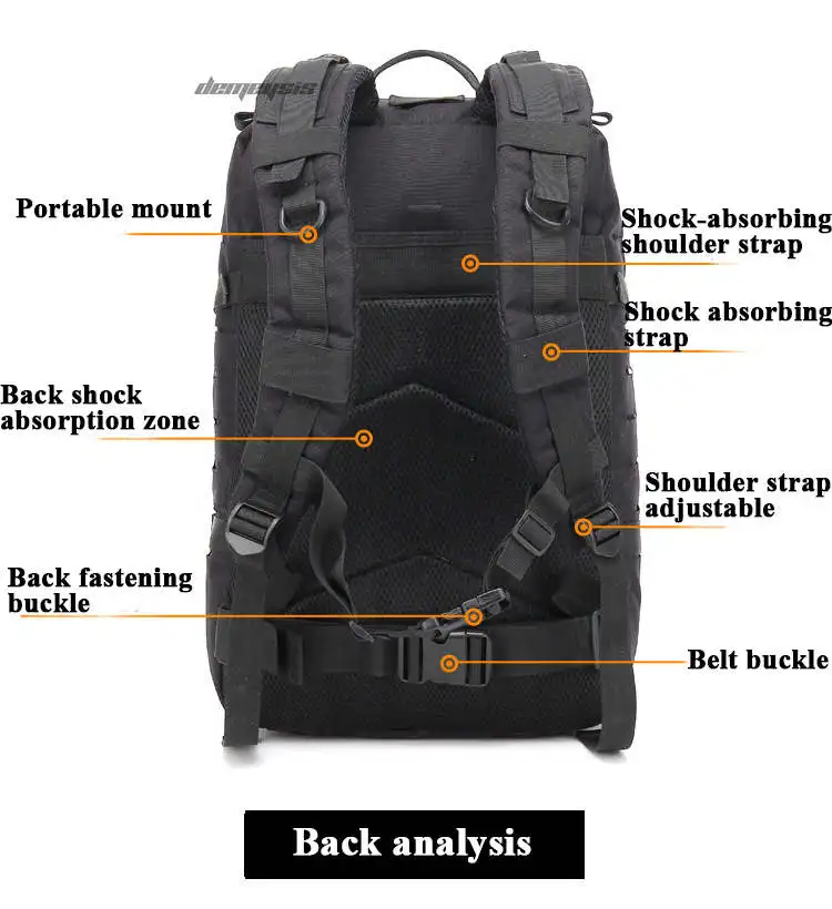 900D Оксфорд водонепроницаемый тактический Рюкзак Molle армейская военная сумка рюкзаки 47л большой емкости охотничий альпинистский рюкзак