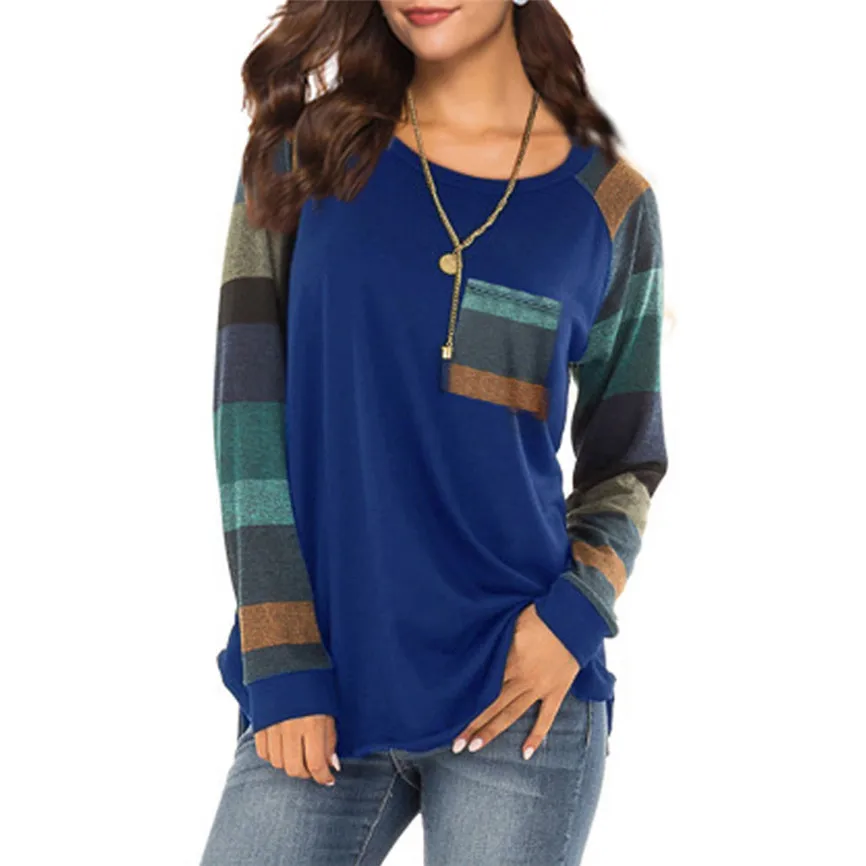 Fashion Woman s Female Clothing Elegant Stripe Casual Top T Shirt Ladies Loose Women Tops Long Sleeve Top