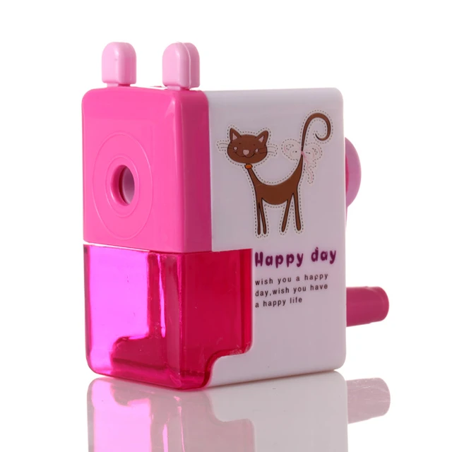 Pencil Sharpening Machine,pink Pencil Sharpener Hand Crank Manual Sharpener  Animal Cartoon