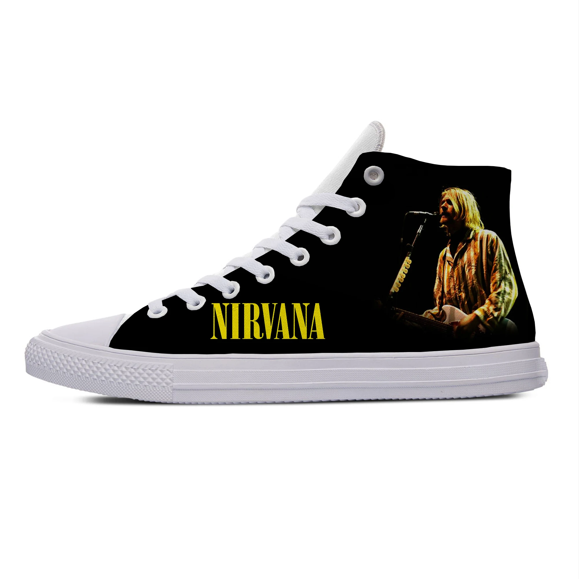 Nirvana4 Рок-Группа Nirvana популярная Повседневная парусиновая обувь Потрясающие классические дышащие легкие кроссовки с 3D принтом для мужчин и женщин - Цвет: Nirvana4
