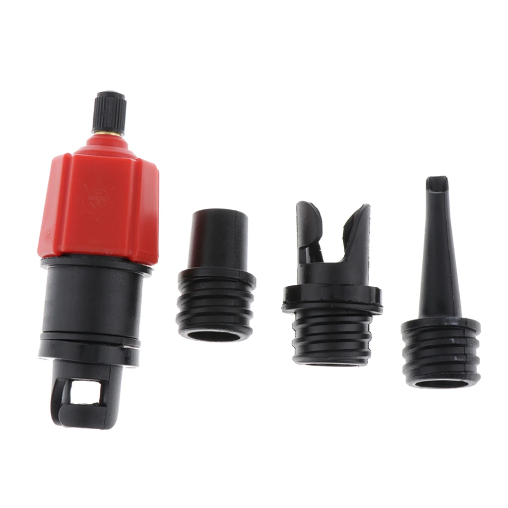 Multifunctional 4 in 1 Inflatable Boat Kayak Pump Valve Adapter SUP Airbed Swim Ring Adaptor for Water Sports Rowing Boat Dinghy