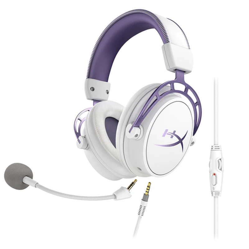 Наушники Kingston HyperX Cloud Alpha Purple лимитированный выпуск игровая гарнитура из сплава FPS