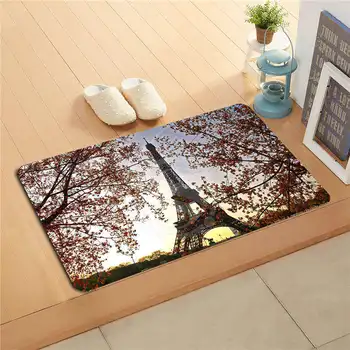 

W530L22 Custom France Sky Paris Watercolor Painting Doormat Home Decor Door mat Floor Mat Bath Mats foot pad #F21