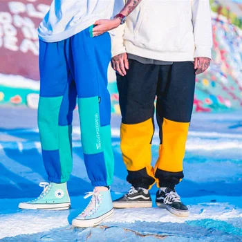 

Autumn and Winter Plus Velvet Sweatpantscasual All Match Sports Style Hip-hop Loose Beam Pants Trousers Male