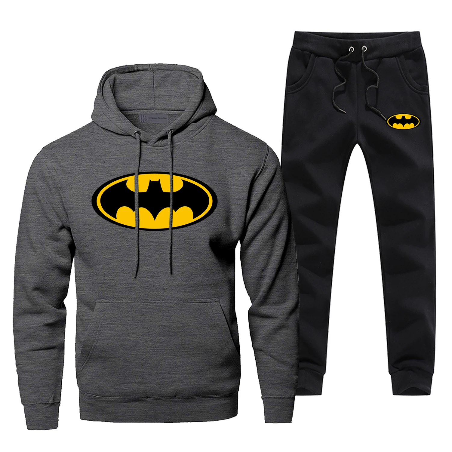 Batman Print Fashion Men's Full Suit Tracksuit Superhero Bat Man Sweatpants Hoodies For Men 2 Piece Set Fitness Warm Streetwear Batman Print Fashion Men's Full Suit Tracksuit Superhero Bat Man Sweatpants Hoodies For Men 2 Piece Set Fitness Warm Streetwear
