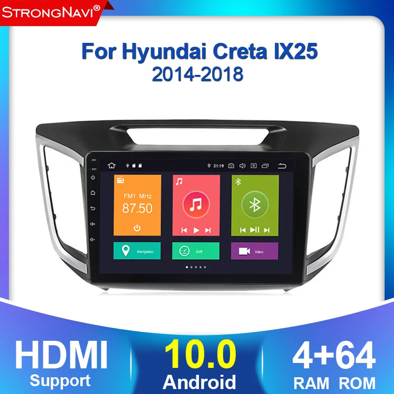 Автомобильный мультимедийный плеер 2.5D IPS DSP Android 10 0 dvd gps для hyundai creta ix25