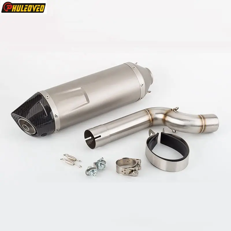 For BMW F900R F900XR 2020-2023 Motorcycle Exhaust Muffler Escape Moto Middle Link Pipe with Real Carbon Fiber End Tip DB Killer