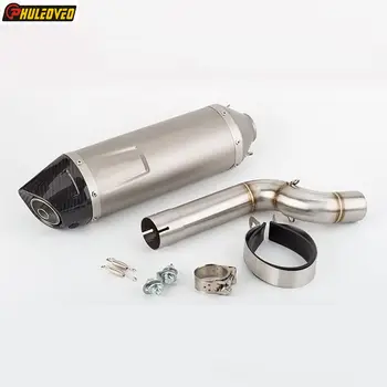For BMW F900R F900XR 2020-2023 Motorcycle Exhaust Muffler Escape Moto Middle Link Pipe with Real Carbon Fiber End Tip DB Killer