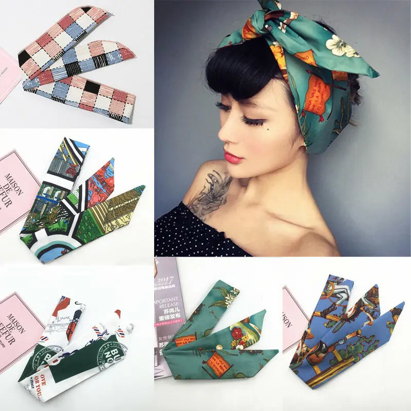 2019 Women Headwear Fashion Lady Adult Flower Boho Bohemian Cross Hair Head Headband Band Scarf Wrap Bandana |