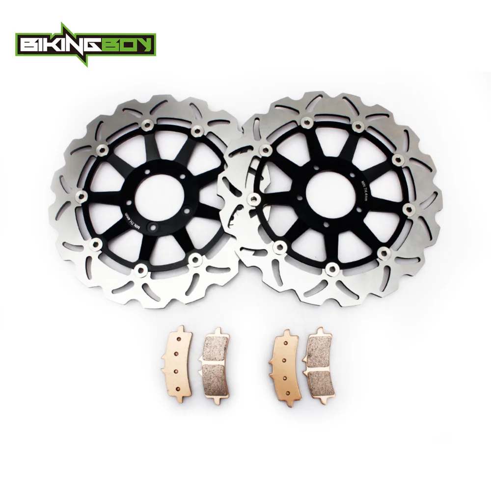 BIKINGBOY для поездок на мотоцикле DUCATI 848 EVO 848EVO 2011 2012 2013, 11, 12, 13 лет, волнистые/Круглый Передние тормозные диски роторов колодки Набор