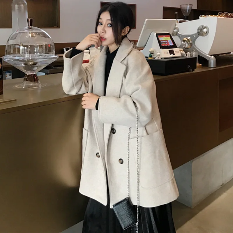 Стиль зима холодное женское платье популярная шерстяная куртка Hong Kong вкус толстый теплый Тренч пальто мягкий кардиган Топы