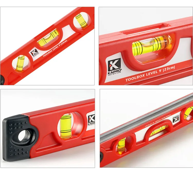 KAPRO Magnetic Spirit Level Ruler Mini Portable Torpedo Water Level Indicator Triple Bubble Measurement Tool Triple Bubble 23cm (3)