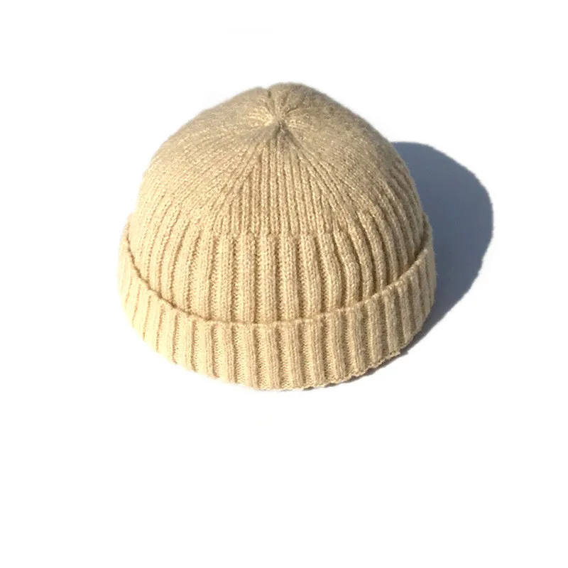 Зимняя вязаная шапка Docker Beanie шапки для мужчин и женщин безрукавка с манжетами короткая Кепка дыни хип хоп теплая шапочка Матросская Байкерская шляпа
