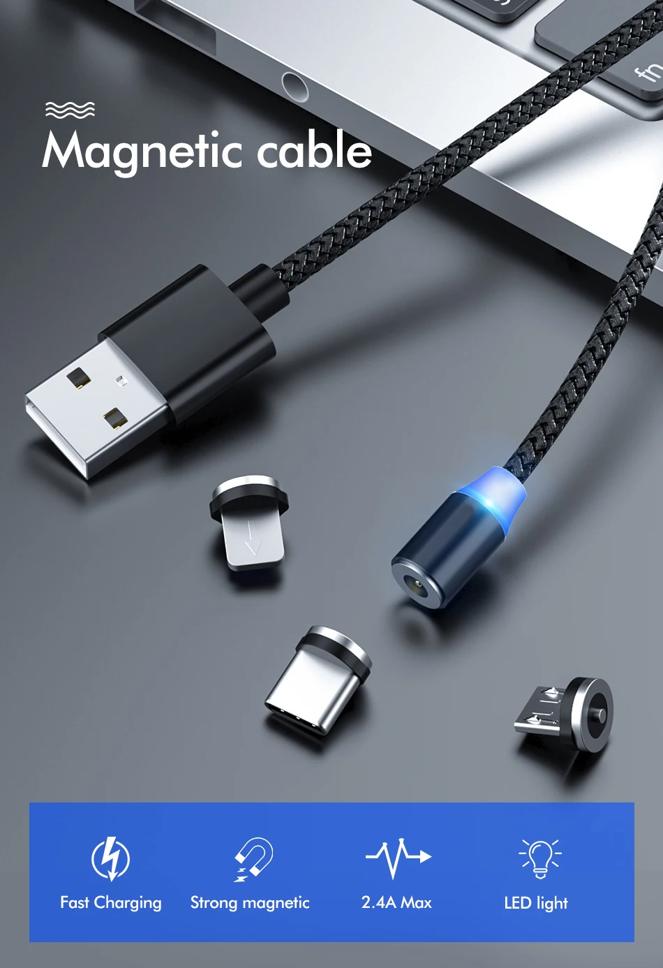 Магнитный usb-кабель для телефона samsung Xiaomi huawei, кабель для быстрой зарядки Micro USB type-C, магнитный usb-кабель C