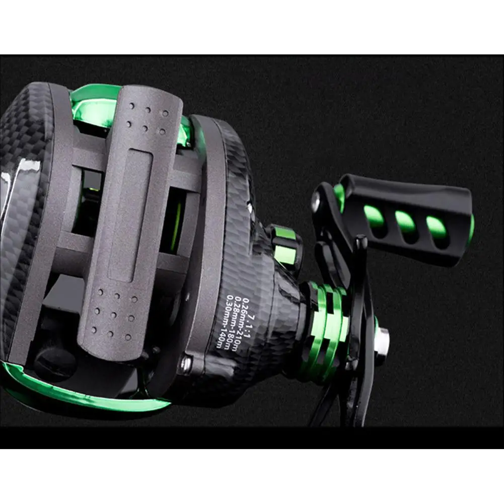 Professional Lure Low-Profile Reel Double Brake Speed Ratio 7.1:1 Fishing Reel Anti Seawater Fishing Force 6kg Fishing Reels