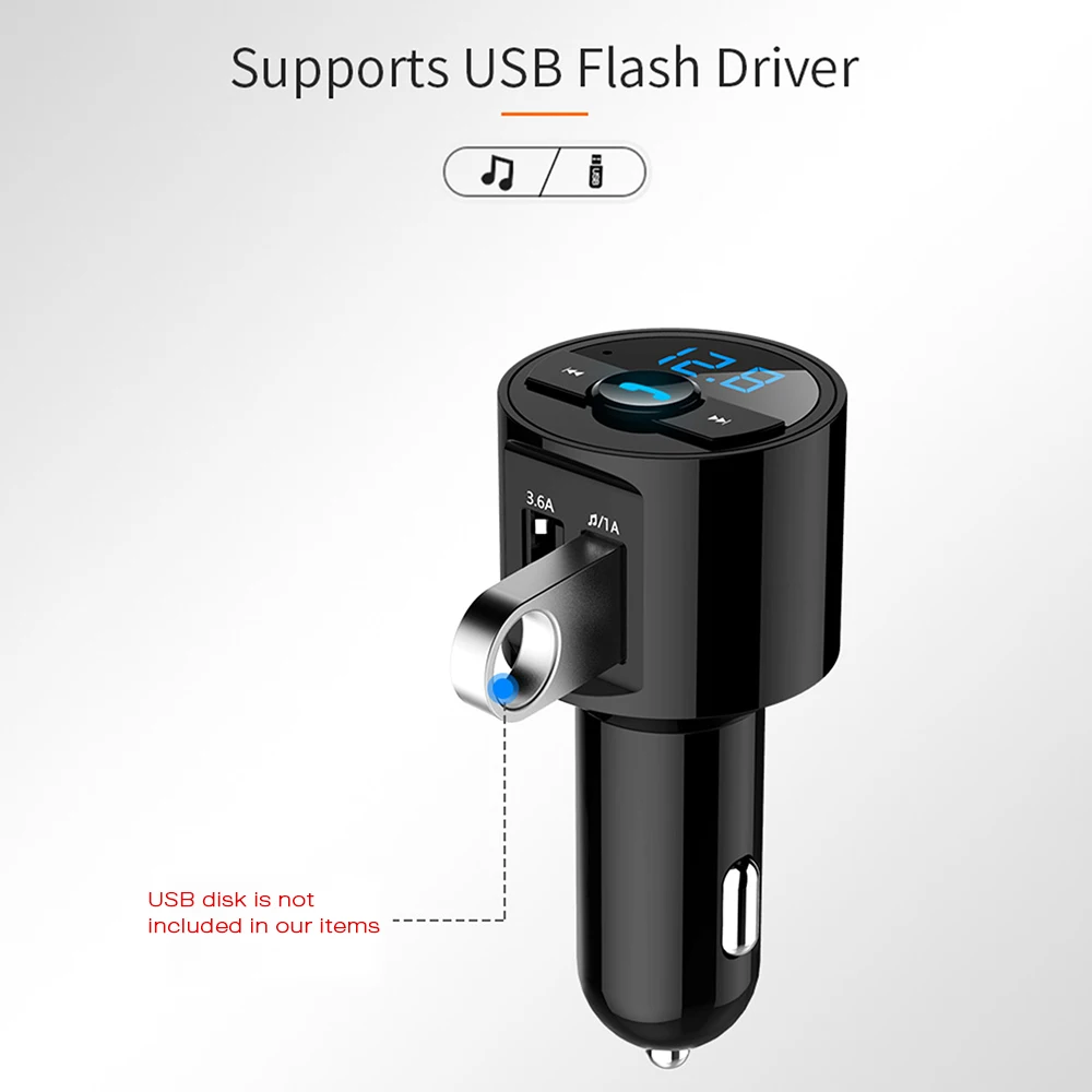 3.1A автомобильный Bluetooth fm-передатчик многофункциональный MP3-плеер с двумя usb зарядным портом беспроводной BT Встроенный микрофон